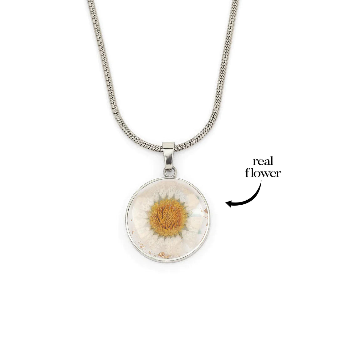 Pressed Birth Flower Necklace