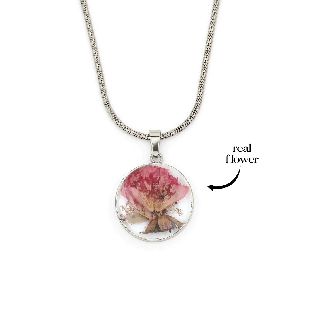 Pressed Birth Flower Necklace