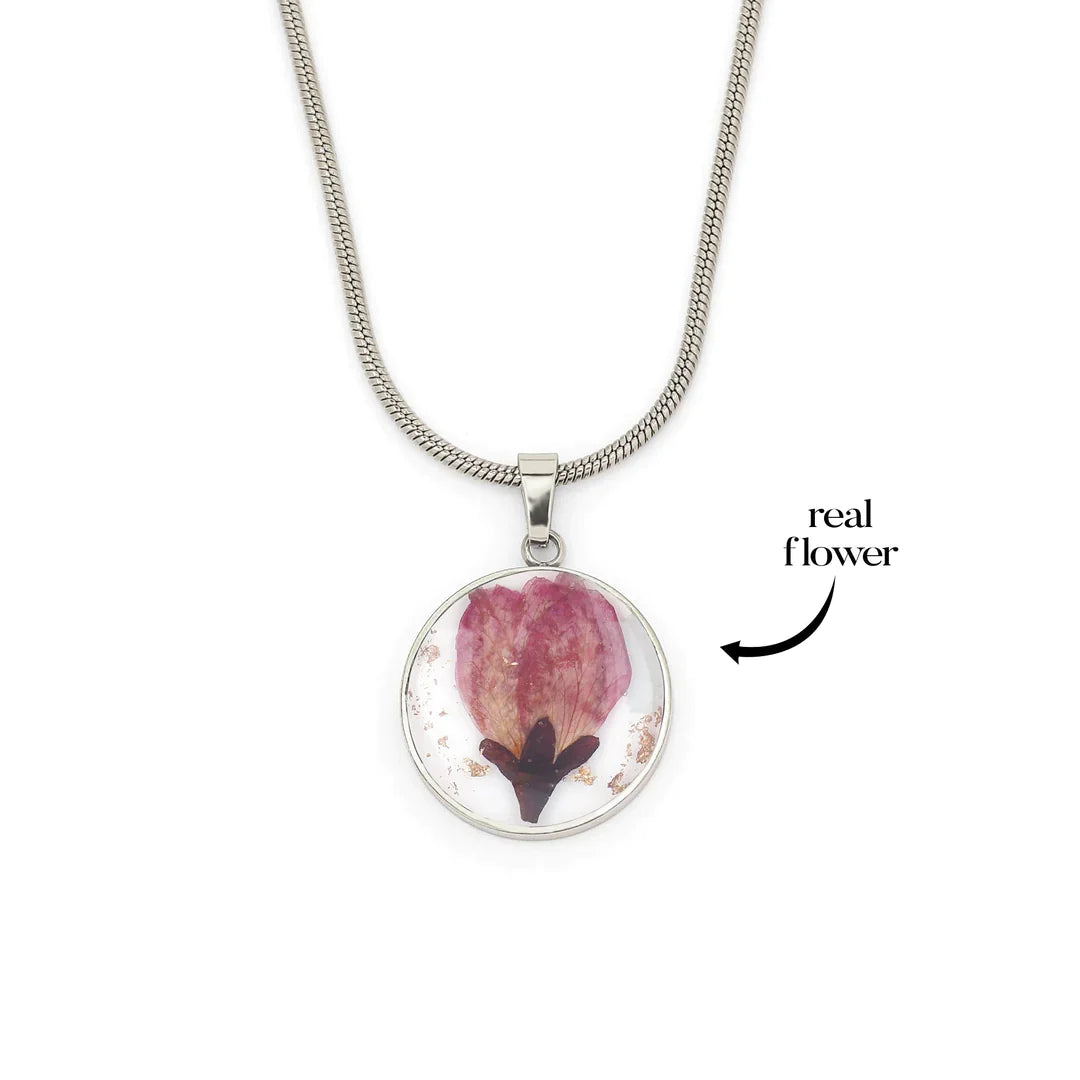 Pressed Birth Flower Necklace