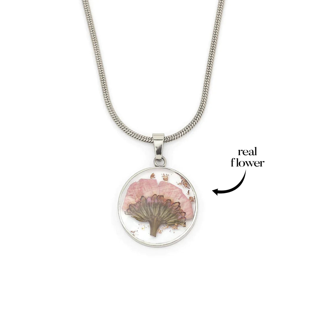 Pressed Birth Flower Necklace