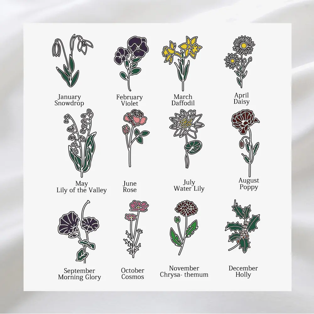 Custom Birth Flower Name Bookmark