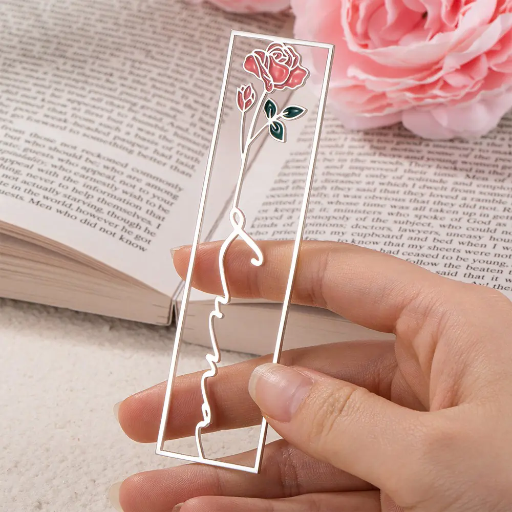 Custom Birth Flower Name Bookmark