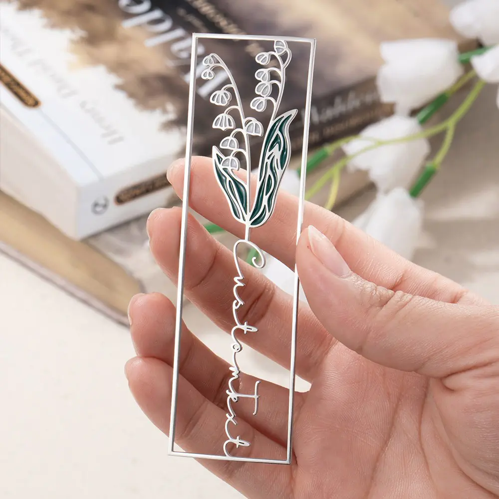 Custom Birth Flower Name Bookmark